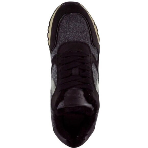 Voile Blanche Julia Fur Sneakers Black Grey Metallic Calfskin Felt Size 37 6.5-7 - Picture 11 of 16